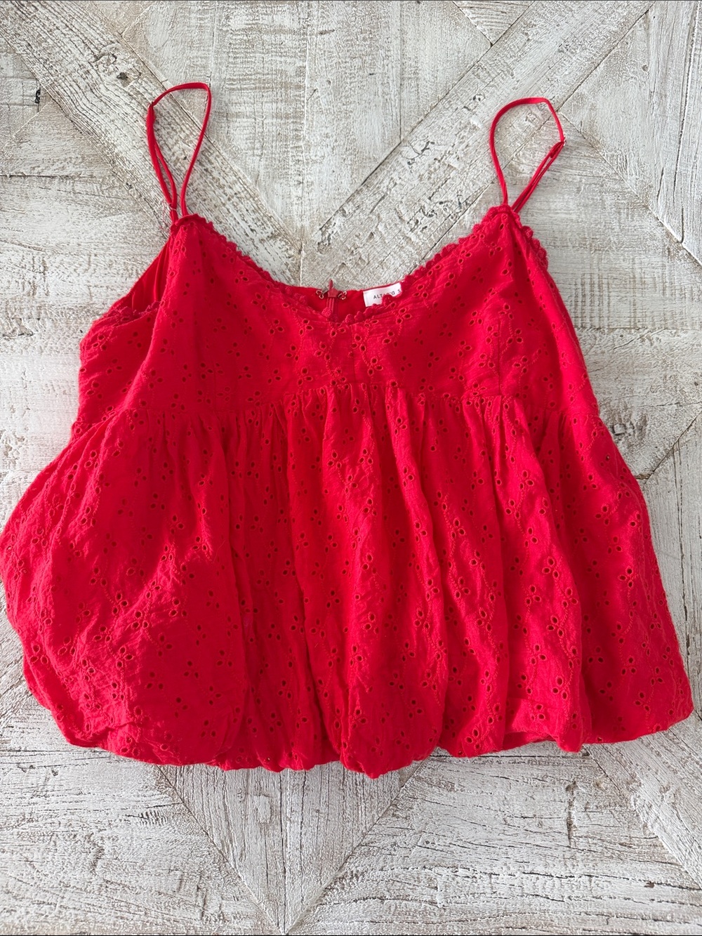 Altar'd State Red Eyelet Spaghetti Strap Cami